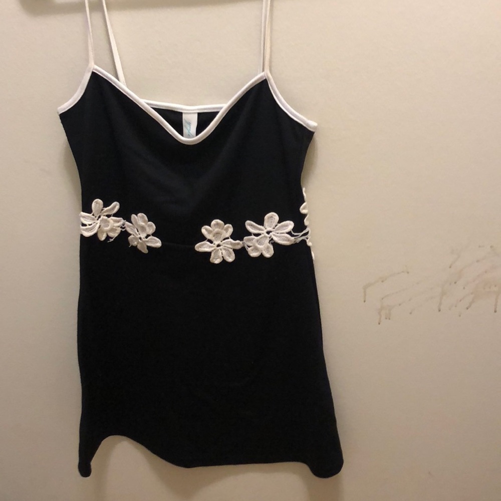 Black Dress with white detail